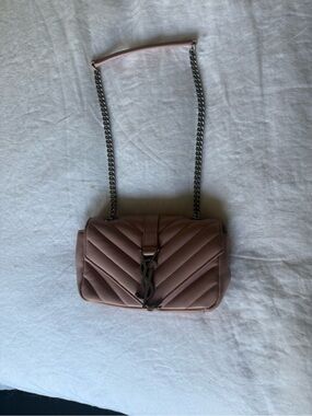 Saint Laurent Blush Quilted Leather Chain Crossbody